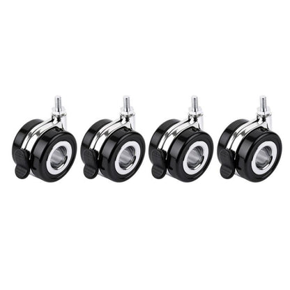 Caster wheel kit: four 60mm black hollow caster wheels with chrome stems and brakes