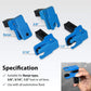 Blue brake nozzle clamp tools with black jaws and U-shaped handle for hose sealing