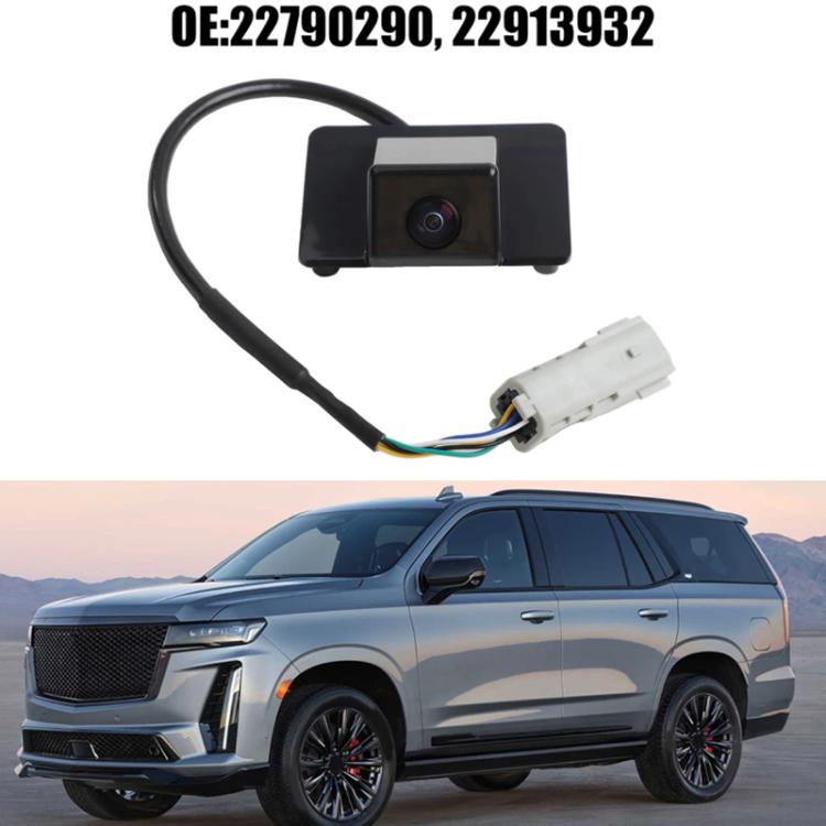 Rear view camera kit with wiring harness and white connector