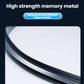 Sunroof sunshade edge detail with curved metal-style trim and protective layers