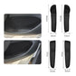 Black door slot storage boxes showing dimensions and four-piece set