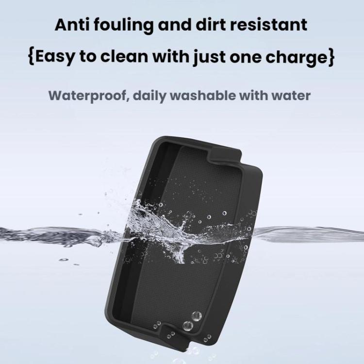Waterproof armrest storage box tray, dark matte black with water splash droplets