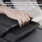 Armrest storage tray being installed over center console, dark matte black