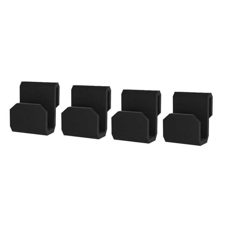 Black MOLLE trunk panel hook set, four molded hook clips
