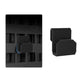 Black MOLLE trunk panel hook clip with molded tab and receiver