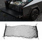 Black cargo trunk net storage bag with corner attachment hooks