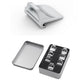 Window lift button sticker with silver face and black backing, set piece