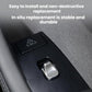 Window lift button sticker insert on black switch panel with silver button cover