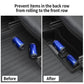 Front seat storage slots that keep small items from rolling toward the front