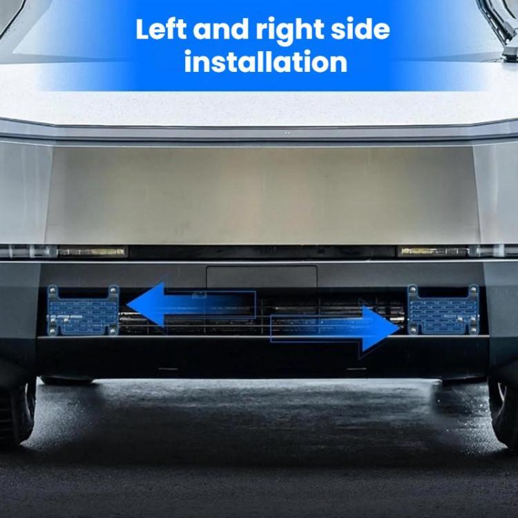 Black license plate frame mounting area with bolt points on left and right sides