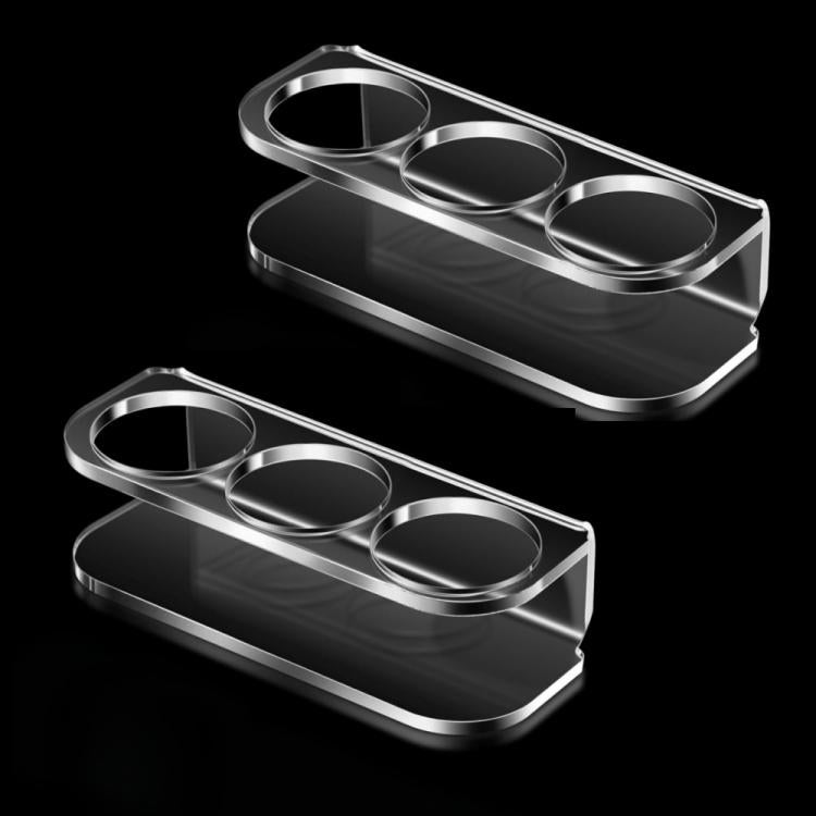 Three-hole tabletop bottle storage stand with three cup openings, silver-tone