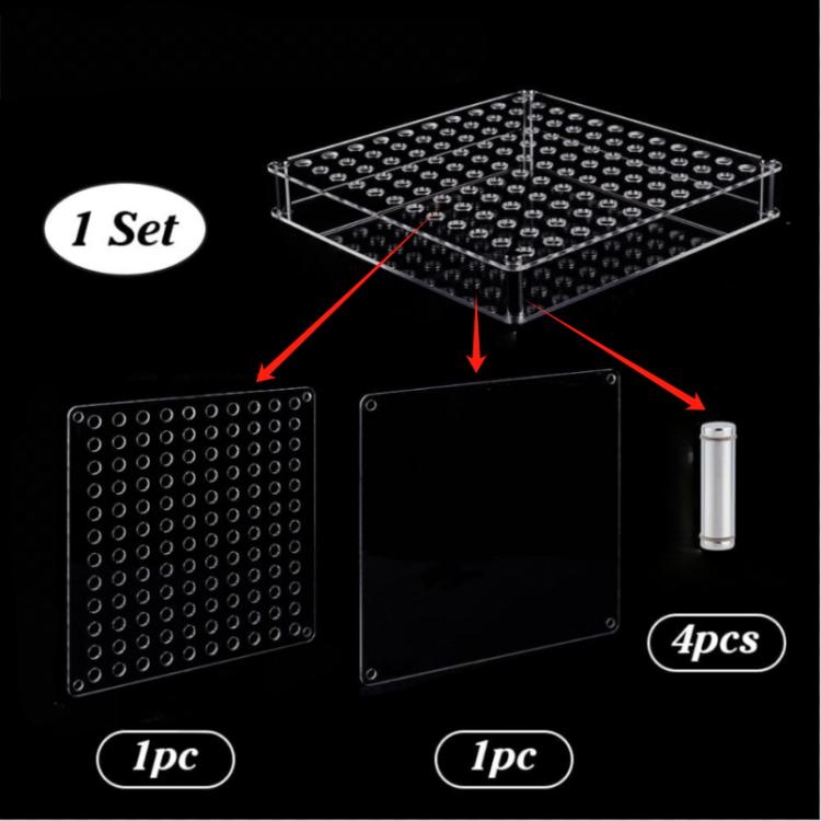 Acrylic 120-hole pencil holder set with removable panels and pen display cylinder