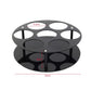 Black round acrylic bottle holder, 32 cm diameter, 2-tier design with cutouts