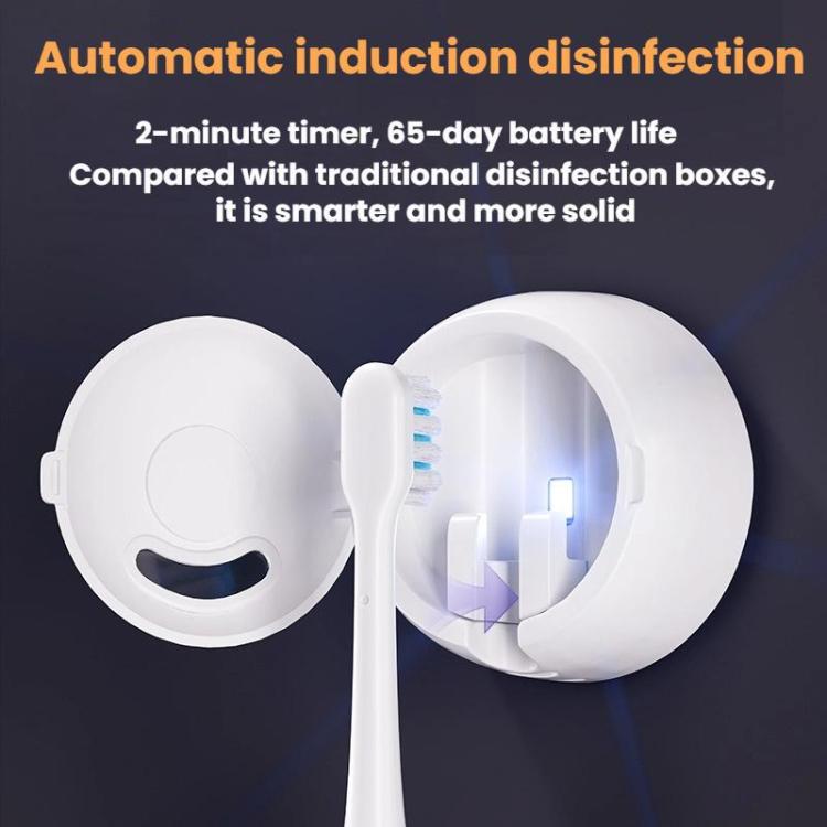 White UV sterilizer case with toothbrush inside, lid open