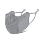 Gray breathable face mask with textured mesh front and adjustable ear straps