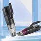 Compact handheld vacuum cleaner with extension nozzle and car-floor brush, black/gray