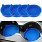 Blue silicone car coaster set of 4 with raised anti-slip tread pattern