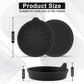 Black silicone car coaster with textured anti-slip round pad and raised rim