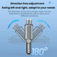 Car charger with swiveling connector head for left-right angle adjustment up to 180°