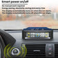 Car TPMS monitor screen with digital tire pressure readouts and top buttons
