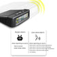 Car TPMS display unit with illuminated alarm icons and sensor readout screen
