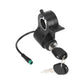 Ignition key switch lock cylinder with key, keys, and black cable