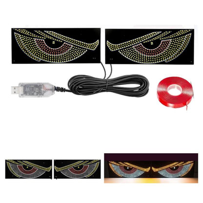 Car windshield LED eye sticker kit with USB cable and red LED strip spool