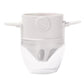 White coffee filter cup with mesh cone and side handles