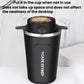 Black portable coffee filter cup with lid and open brewing top
