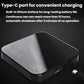 Black smart electronic kitchen scale with Type-C charging port and cable