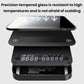 Smart electronic scale with tempered glass lid and exposed measuring display panel
