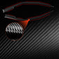 Black carbon-look handguard protector with red outlined edge detail