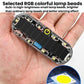 Solar LED warning light bar held in hand, showing multicolor lamp beads