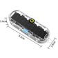 Solar LED tail light bar with clear oval housing and length/width dimensions