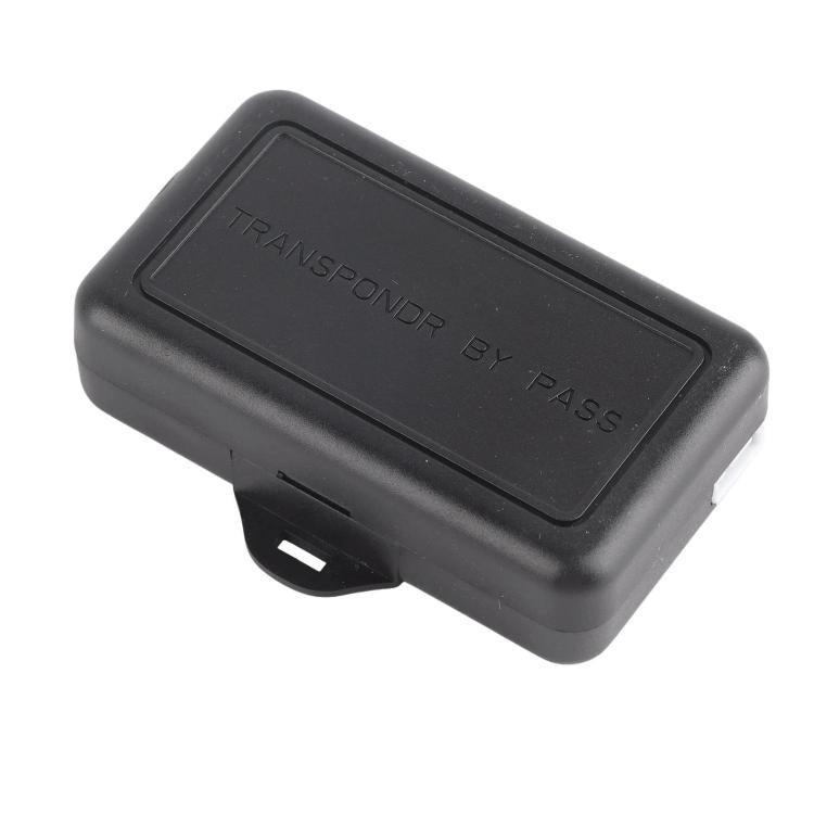 Black transponder bypass module with molded text panel