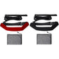 Swimming strength training belt set: red and black belts with elastic cords and mesh bags