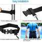 Black swim training belt with buckle and attached webbing loop plus elastic cord