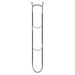Black rope climbing ladder with three loop rungs