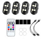 Wireless LED motorcycle taillight kit with 4 lights, remote, and USB connection cables