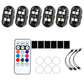 Wireless LED motorcycle taillight kit with 6 lights, remote, and mounting rings