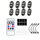 Wireless LED motorcycle taillight kit with 8 lights, remote, and USB connection cables