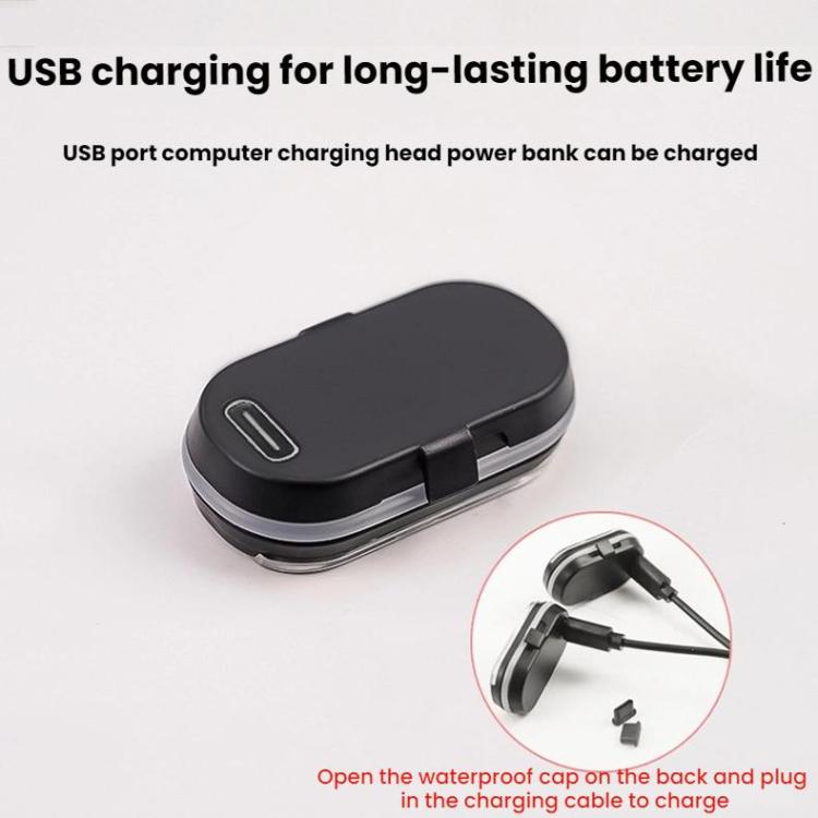 Wireless LED motorcycle taillight charging case with USB port and cap