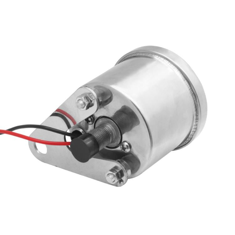 Motorcycle speedometer gauge back housing with wires, mounting bolts, silver body