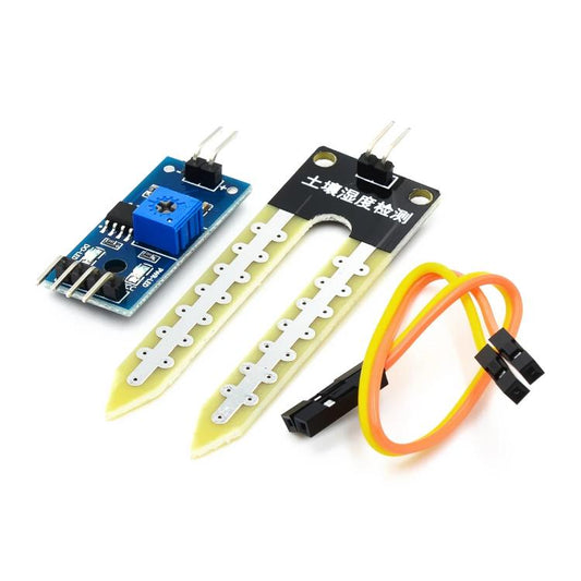 Soil moisture sensor kit with two probe boards, connectors, and colored wiring harness