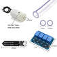 Watering valve with clear tube, moisture sensor board, and blue relay module