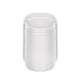 White car cup holder insert pouch with rounded top and stitched trim