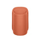 Orange car cup holder insert pouch with rounded top and stitched trim