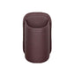 Brown car cup holder insert pouch with rounded top and stitched trim