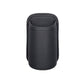 Black car cup holder insert pouch with rounded top and stitched trim