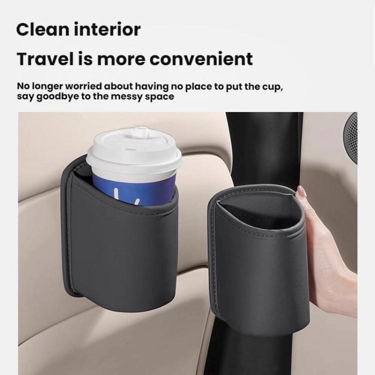 Black cup holder pouches with cup and inner storage pocket